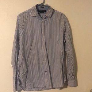 AE striped button down long sleeve shirt